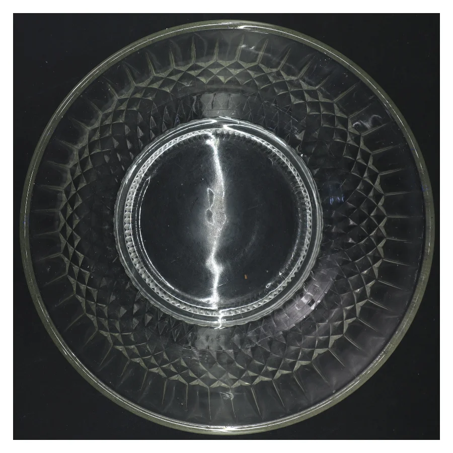 Glasskål med facetslibning (str. Y 23 x 10)