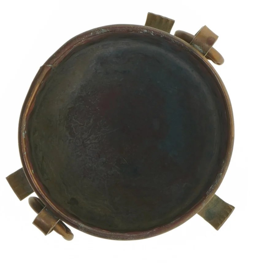 Kobber plantekrukke med ben (str. Ø 11 cm)