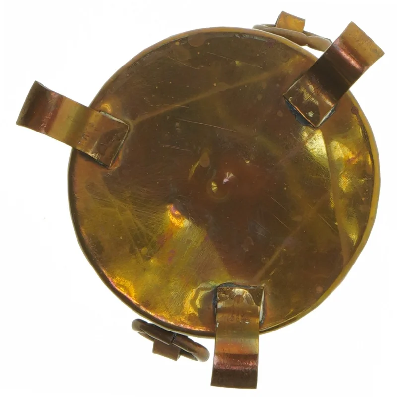 Kobber plantekrukke med ben (str. Ø 11 cm)