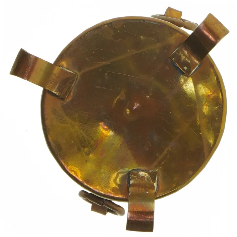 Kobber plantekrukke med ben (str. Ø 11 cm)