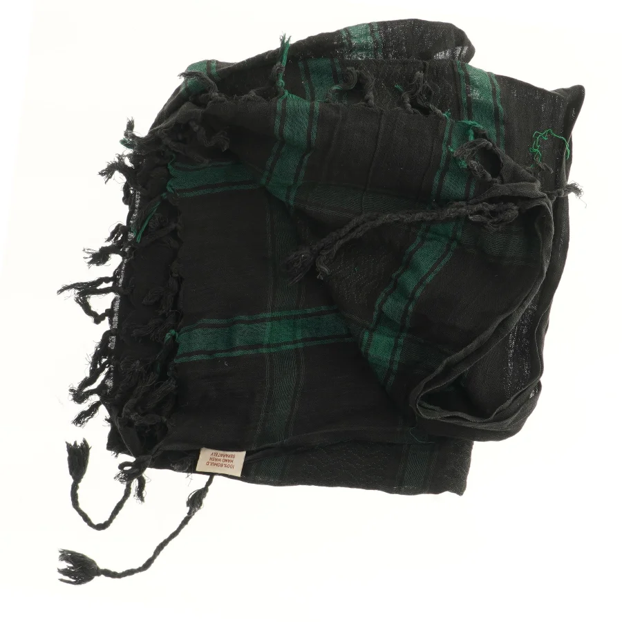 Sort og grøn tørklæde (str. 110x116 cm)