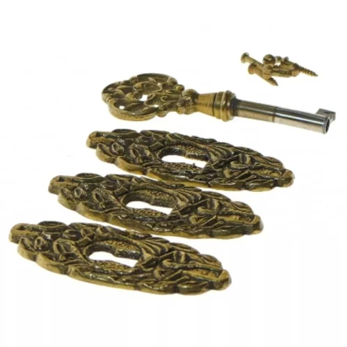 Dekorativ nøgle og nøgleplader sæt (str. 8 cm)