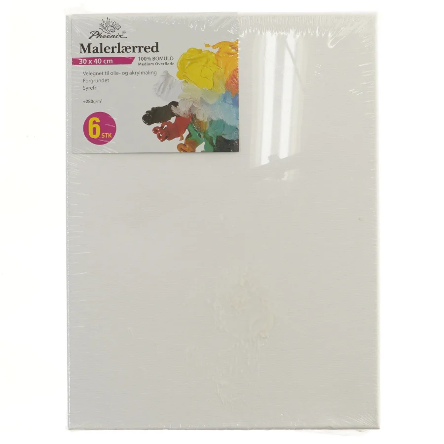 Stabel af malerlærreder - 30x40 cm, 6 stk fra Phoenix (str. 6 stk 30x40 cm)