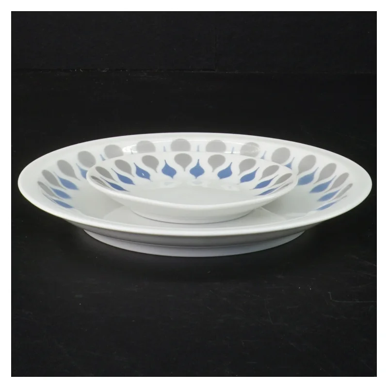 Danild Blå dråbe 2 Tallerkener (str. Ø 17 cm og  ø 10 cm)