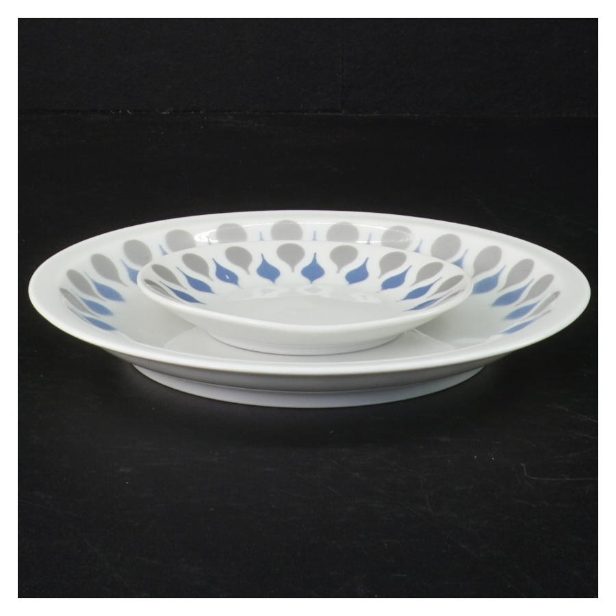 Danild Blå dråbe 2 Tallerkener (str. Ø 17 cm og  ø 10 cm)