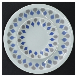 Danild Blå dråbe 2 Tallerkener (str. Ø 17 cm og  ø 10 cm)