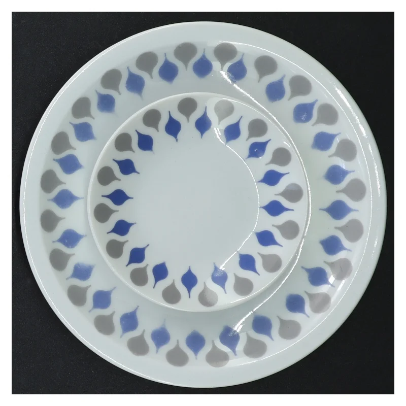 Danild Blå dråbe 2 Tallerkener (str. Ø 17 cm og  ø 10 cm)