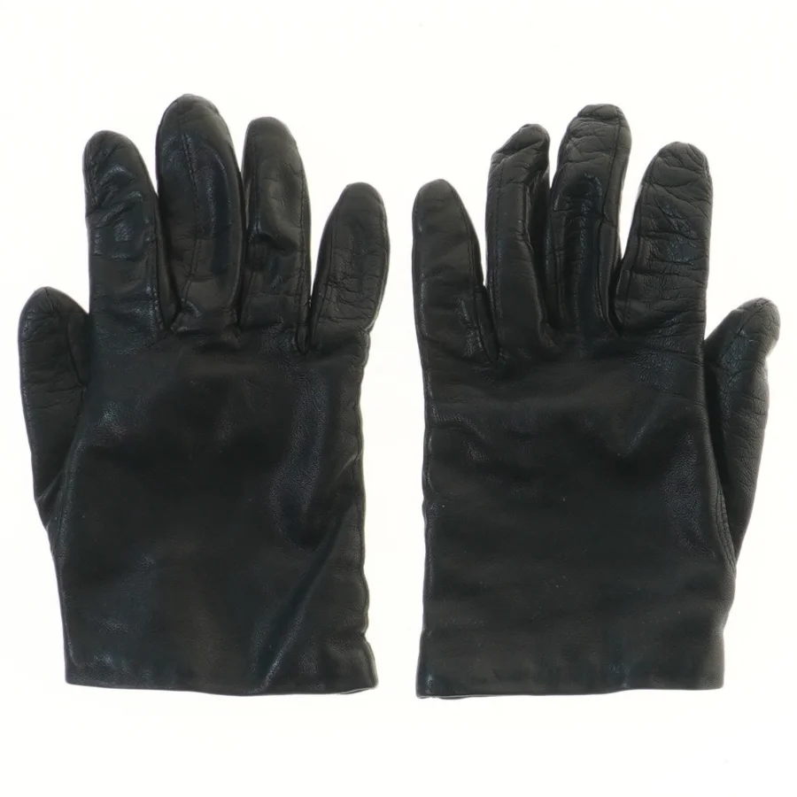 Sorte dame læderhandsker (str. 19,5 cm)