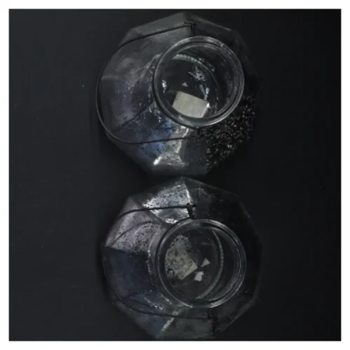 2 Glaslanterner med hank (str. Ø. 15 cm. )