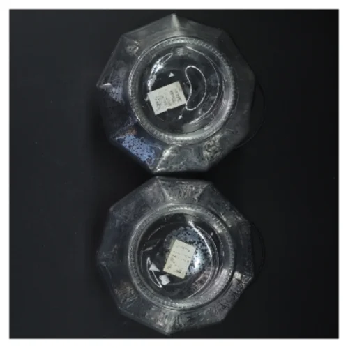 2 Glaslanterner med hank (str. Ø. 15 cm. )