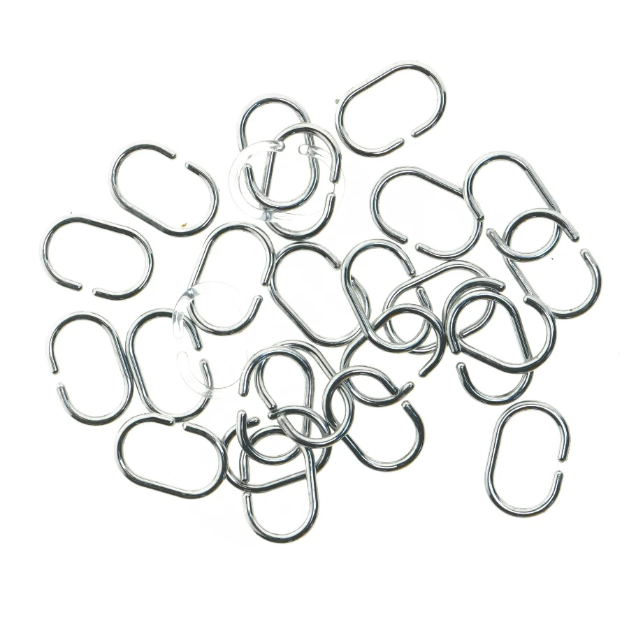 26 Plastkroge til badeforhæng/bruseforhæng  (str. 6 cm)