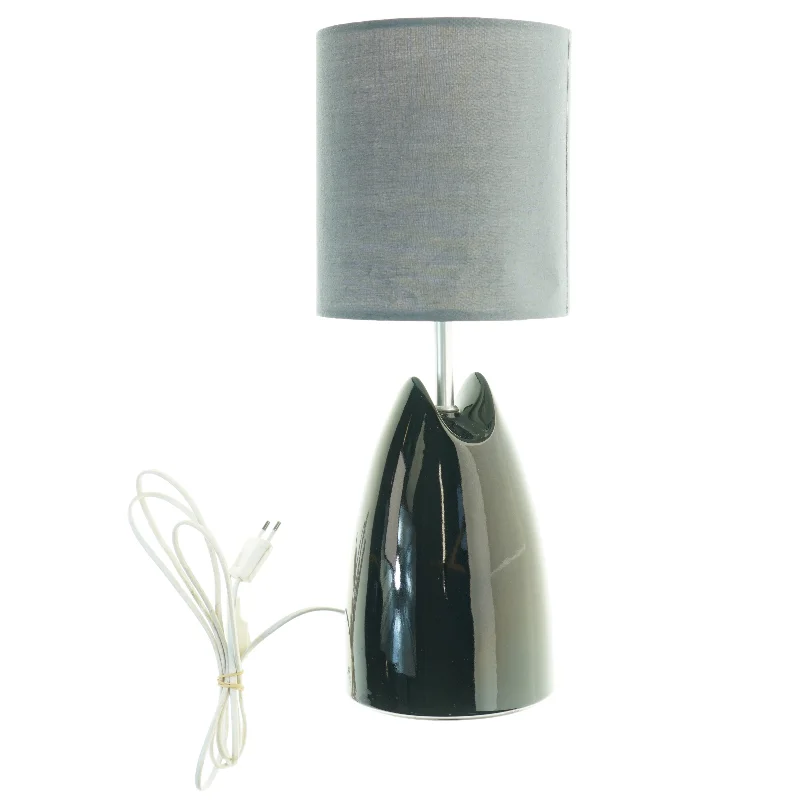 Johgus Bornholm Bordlampe med grå stofskærm og sort fod (str. 48 x 18 cm)