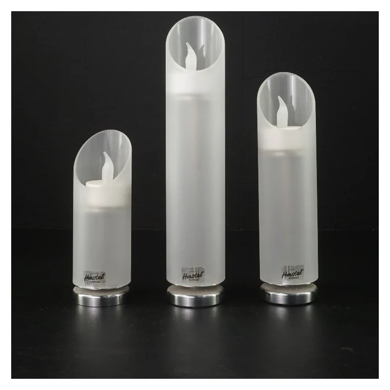 Sæt af elektroniske lysestager fra Herstal (str. 13-23 cm)