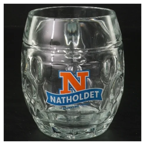 Ølkrus med Natholdet logo (str. Ø 8,5 cm længde 11,5 cm)