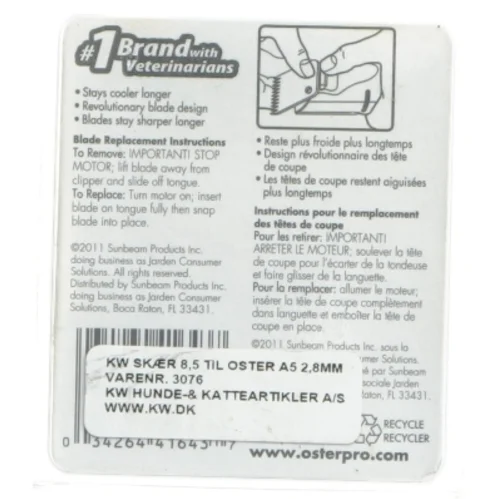 Oster Cryogen-X A5 skæresæt fra Oster (str. 5x5 cm)