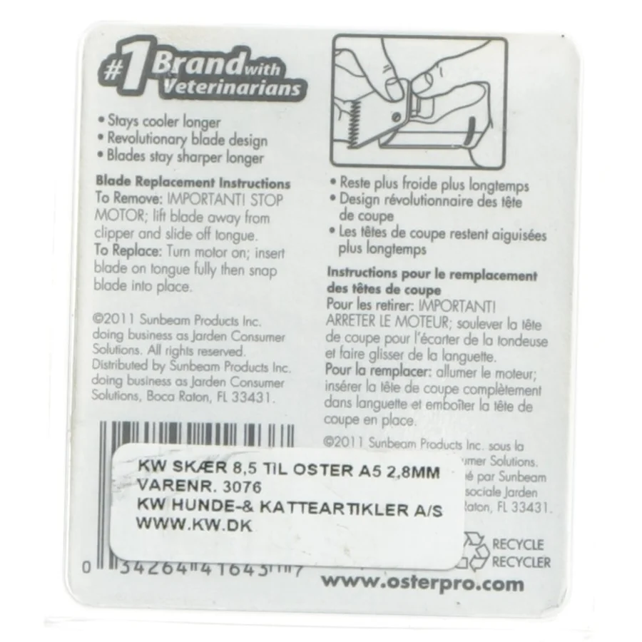 Oster Cryogen-X A5 skæresæt fra Oster (str. 5x5 cm)