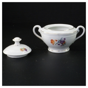 Sukkerskål med låg (str. 16 x 10 x 11 cm)