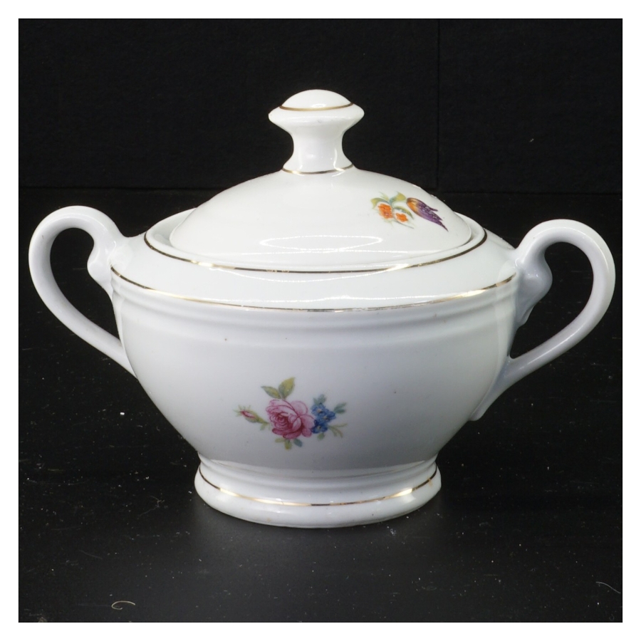 Sukkerskål med låg (str. 16 x 10 x 11 cm)