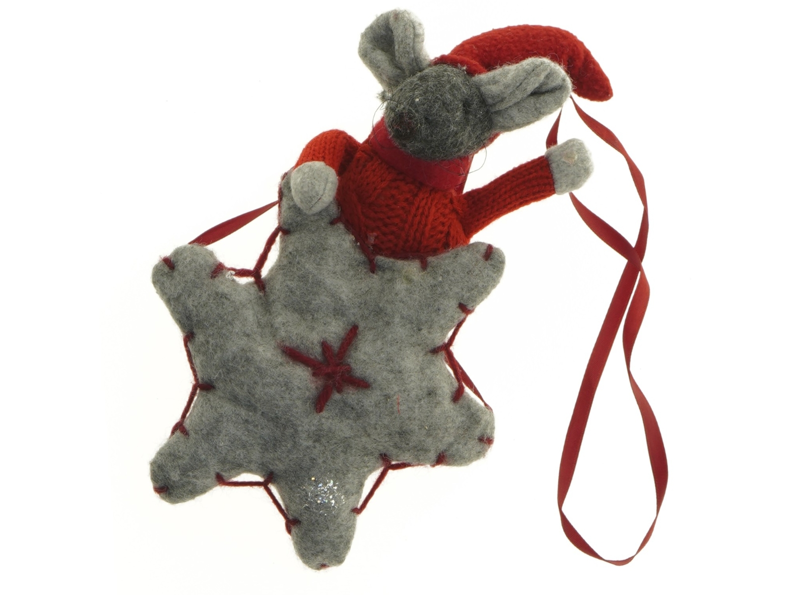 Filtet juleophæng med julemus (str. 21 x 13,5 cm)