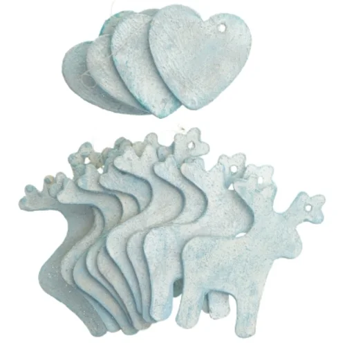 Julepynt rensdyr og hjerter  dekoration (str. 9-6 cm)