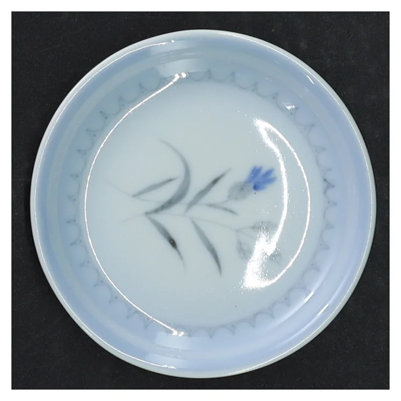 Blå kornblomst Porcelænstallerkener med blomstermotiv fra B&G (str. Ø, 9 cm)