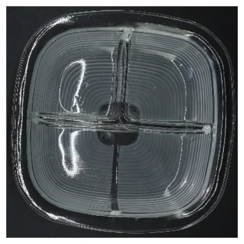 Glasfad med tre sektioner (str. 21 cm)