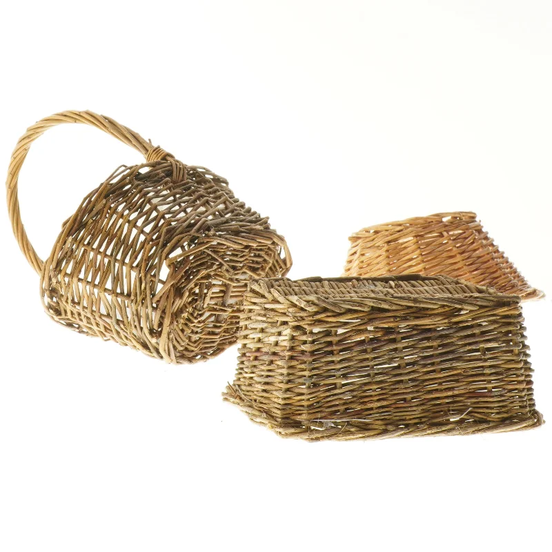 3 Flettede kurve med håndtag (str. 8x15x9 cm)