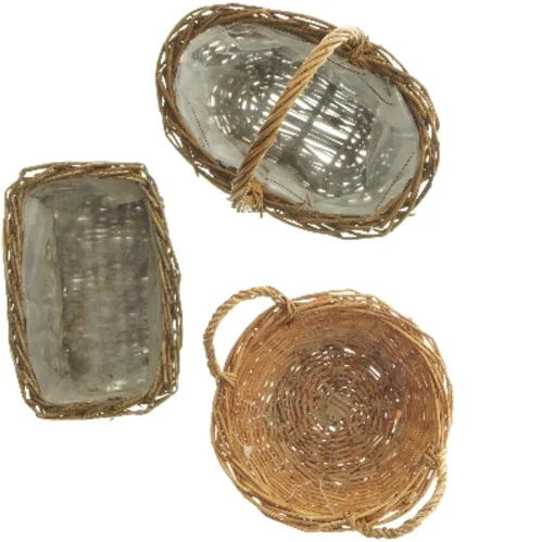 3 Flettede kurve med håndtag (str. 8x15x9 cm)