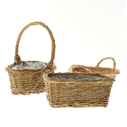 3 Flettede kurve med håndtag (str. 8x15x9 cm)