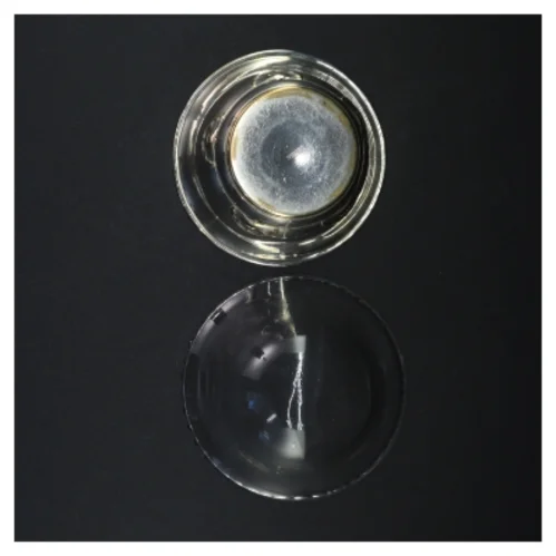 Antik Sølvfarvet metalskål med glasindsats fra Victoria (str. 13,5 x 7,5 cm)