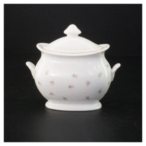 Porcelænssukkerskål med låg (str. 14 cm)