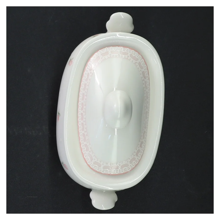 Porcelænssukkerskål med låg (str. 14 cm)