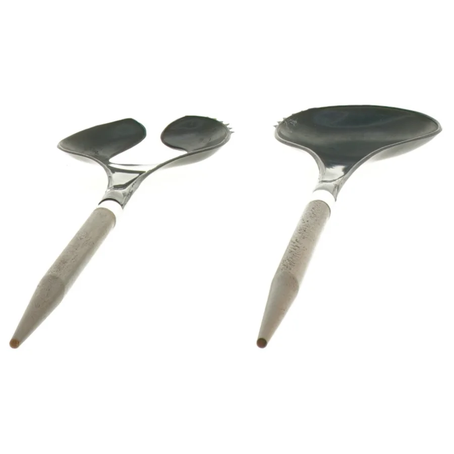 Salatbestik i træ og sort plast