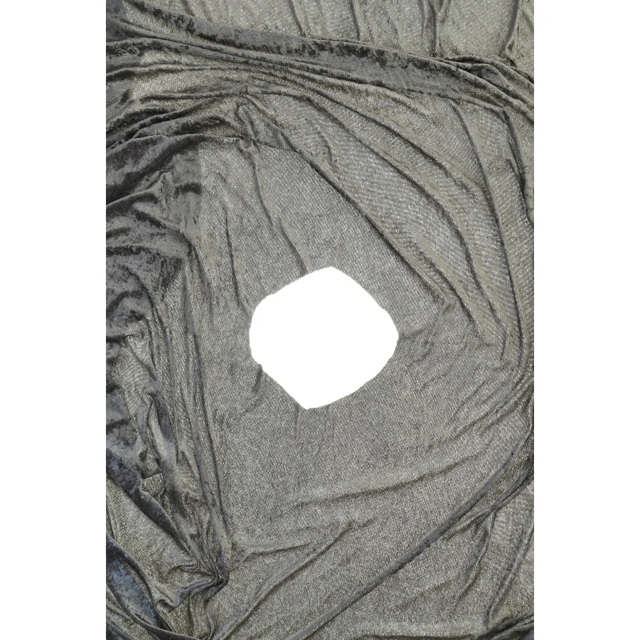 Gråt velour stof (str. 160 x 176 cm)