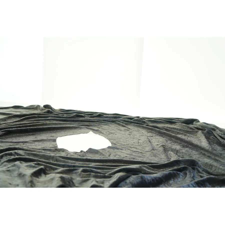 Gråt velour stof (str. 160 x 176 cm)