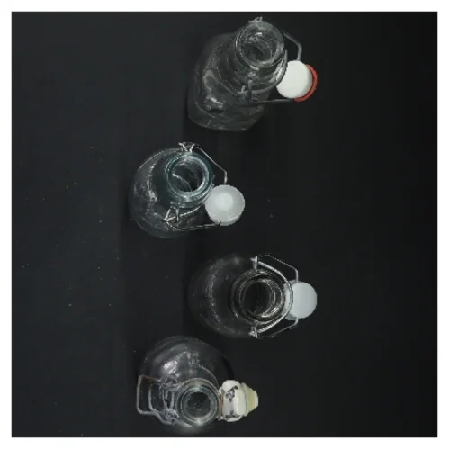 Gamle retro Glasflasker med patentlåg (str. 20x6 cm)