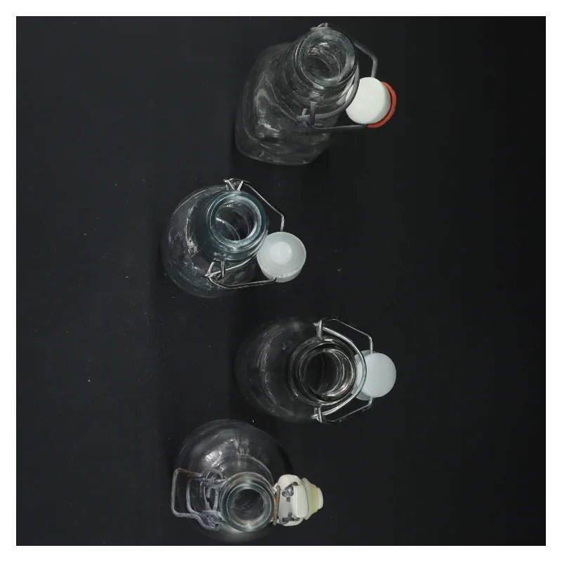 Gamle retro Glasflasker med patentlåg (str. 20x6 cm)