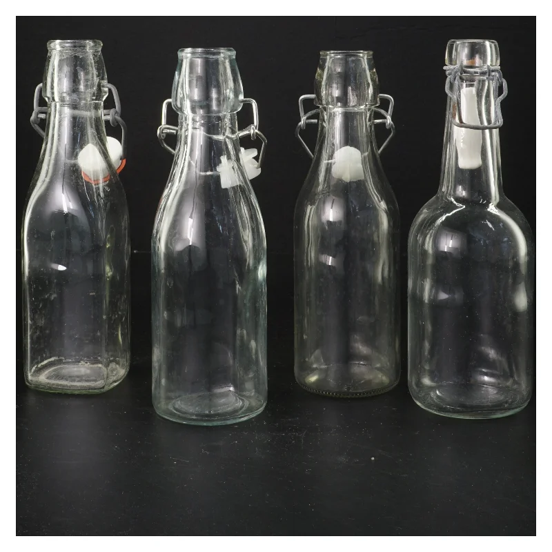 Gamle retro Glasflasker med patentlåg (str. 20x6 cm)