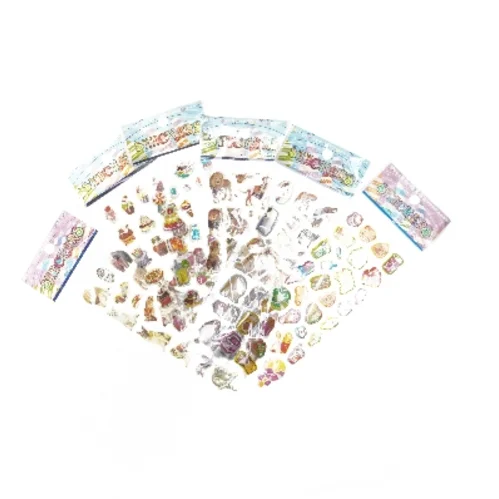 Sæt med farverige klistermærker (str. 6 styk cm)