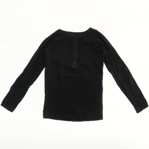 Langærmet sort bluse med knapper fra Krymmel (str. 116)