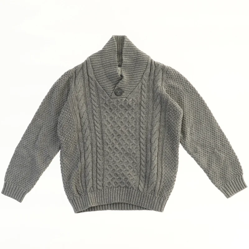 Strikket sweater med ribkrave fra Lupilu (str. 110)