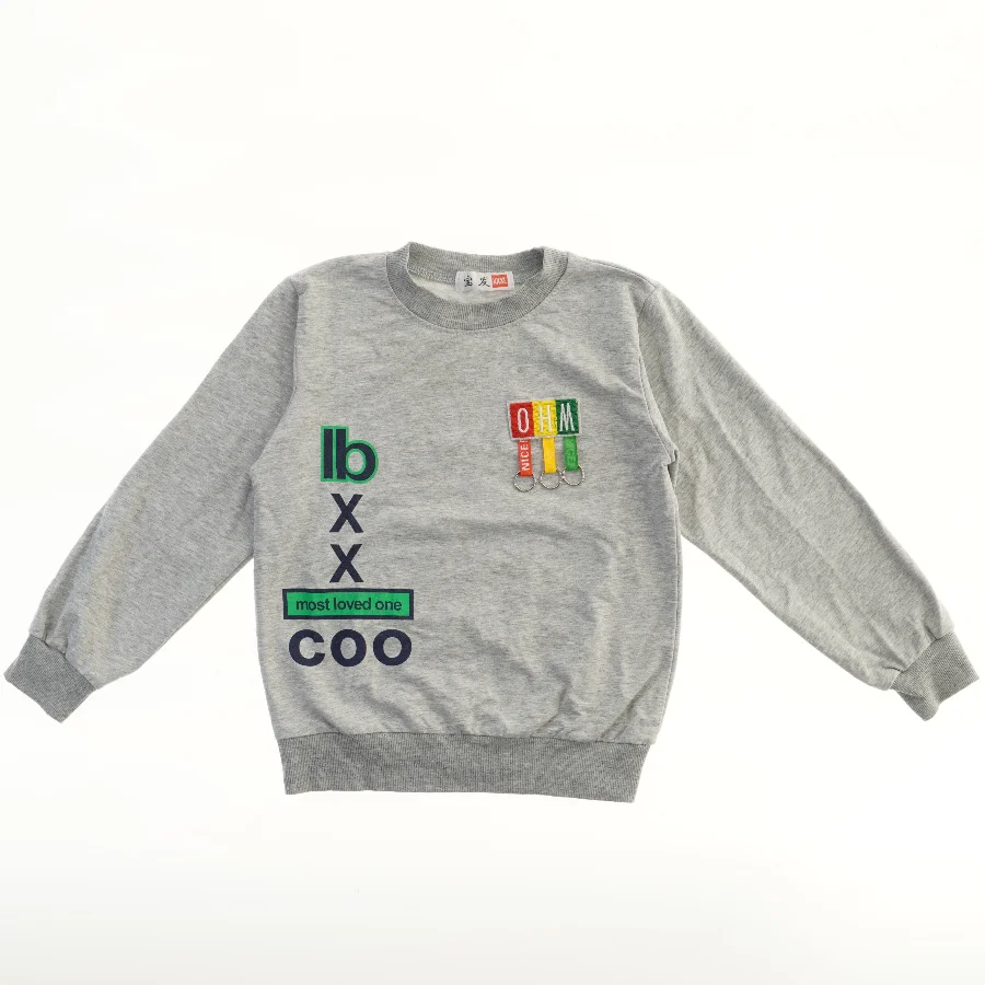 Grå sweatshirt med print (str. 116)