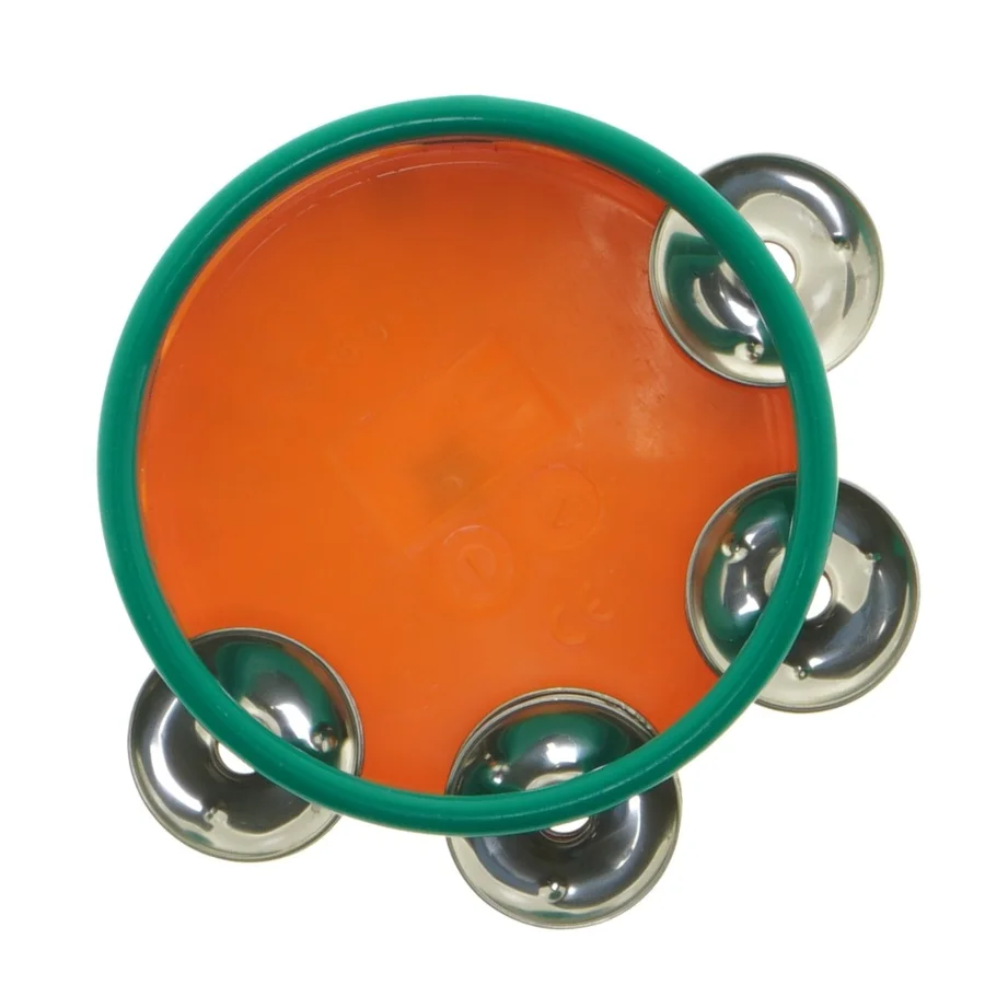 Børnetamburin med farverigt design (str. 10,5 cm)