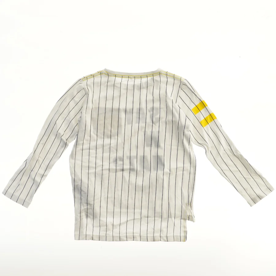 Langærmet bluse med tekst og striber fra Name It (str. 116)