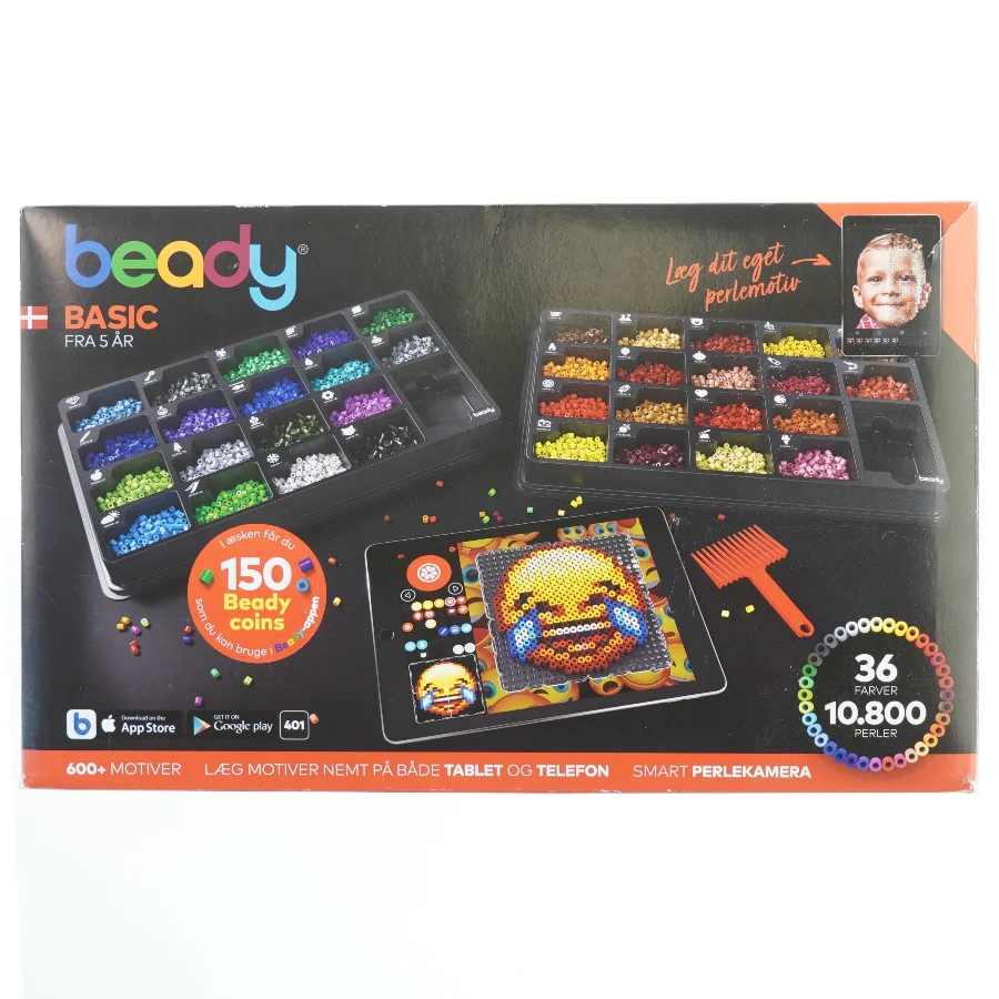 Beady Basic perlesæt fra beady (str. 36 farver, 10.800 perler)