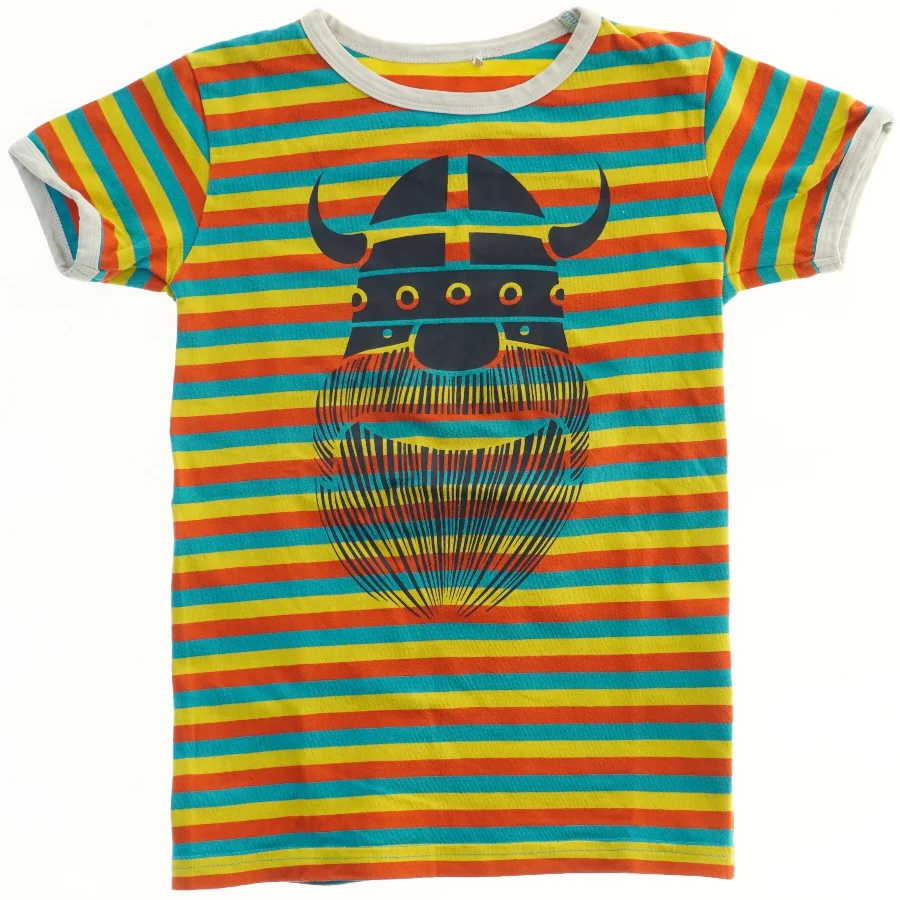 Stribet T-shirt med Vikingmotiv fra Danefæ (str. 110)