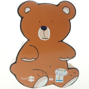 Bjørnebal puslespil i bjørneformet æske fra Djeco (str. 42 x 30 cm)