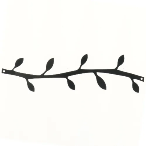 Sort knagerække med bladmotiv fra Pluto (str. 37 cm)