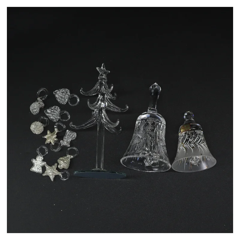 Dekorative Glas Juleklokker og -figurer (str. 8 cm til 16 cm høje)