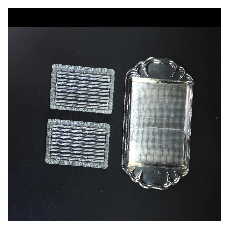 Glas skålesæt med bakke (str. 23x15 cm)